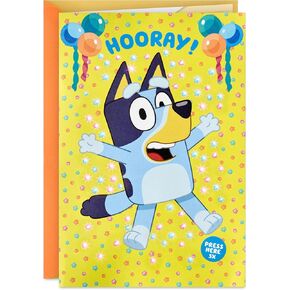 Hallmark Bluey Kids Birthday Card with Sound and Light (Happiest Day Ever) for Son, Daughter, Grandchild