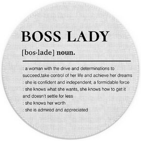 Boss Lady Definition Motivational Quote Mouse Pad 7.9x7.9 Inch,Non-Slip Rubber Base Mousepads for Dorm Office Home Desk Decor,Boss Lady Gifts for Women Office