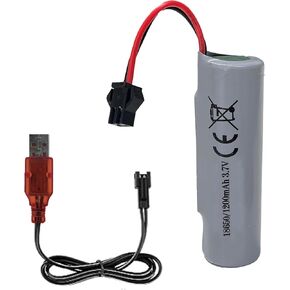 10Leccion 3.7v 1200mAh 18650 Li-ion Battery SM-2P مفصل مع شاحن USB لسيارات RC والشاحنات ولعب التحكم عن بُعد