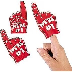 Mini Foam Fingers - نحن مستلزمات واحدة من School - روح المدارس وبيب رالي - رائعة لمدرسة وأعمال الأحداث الرياضية - 5 بوصات - (حزمة 6) (أصفر)