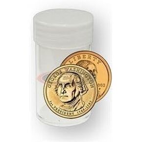 BCW Small Dollar Coin Tubes - 10 Count | Holds Sacagawea, Presidential & Susan B. Anthony Coins | Secure Plastic Coin Holders for Collectors & Storage | Durable Coin Collecting Supplies