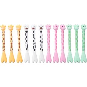 okhobby 12Pcs Cute Giraffe Gel Pens, 0.5mm Black Ink Pen, Cartoon Animal Smooth Writing Pen for Party Office