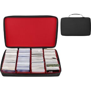 3000+ مربع كبير منظم بطاقات التداول المتوافق مع الإنسانية وبطاقات MTG وبطاقات تداول TCG وبطاقات البيسبول وبطاقات كرة القدم وبطاقات اللعبة المختلفة (لا تشمل البطاقات) (RED) ، HNTDHKB-01