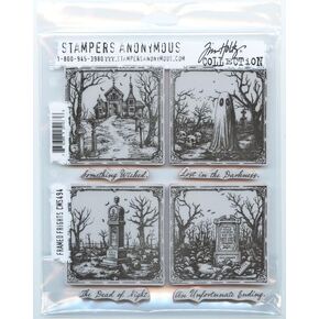 Tim Holtz Cling Stamps Framed Frights - CMS494