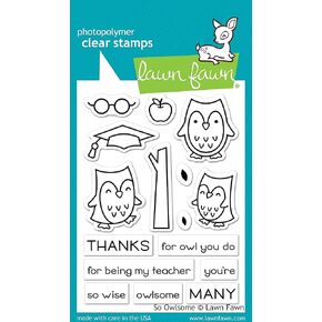Lawn Fawn Clear Stamps 3"X4"-So Owlsome