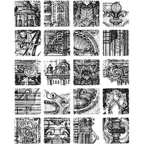 Briartw Vintage World Corner Clear Stamp Set for DIY Scrapbooking Stamping Seal Silicon Stamp Craft Cardmaking Art Album Decor Gift Paper Card(20 Small Stamp),6.9x8.5inch Stamp