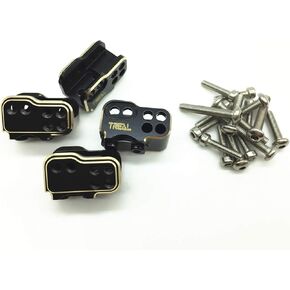 Treal Brass Front and Rear Lower Shock Suspension Link Mounts 4p for SCX10 II (Black)