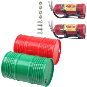 Decorations Accessories Plastic Oil Drum Fuel Tank Container & Scale Fire Extinguishers with Stickers Decoration Accessories