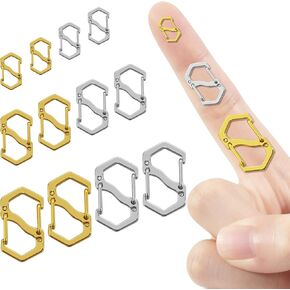 12Pcs 3Size Double Opening Lobster Clasp, Double Opening Necklace Shortener and Closures,Bracelet Connector Stainless Steel Necklace Clasp S Lock for Jewelry Making