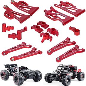 MJX Hyper GO 1/14 أجزاء ترقية ، 6 في 1 من الألومنيوم CNC كوب التوجيه المحور الخلفي المقعد الأمامي الذراع الأذرع المتأرجحة ل MJX Hyper GO 1/14 14209 14210 ترقية الألومنيوم