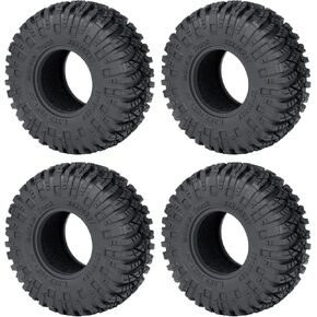 4pcs 1.3 "إطارات الزاحف الطين إطارات العجلة مستنقع إطارات التضاريس الطين مخلب مجموعة متوافقة مع 1/18 TRA-XXAS TRX4M 1/24 SCX24 RC Crawler Productions Super Grip Soft Tyre (Black B)