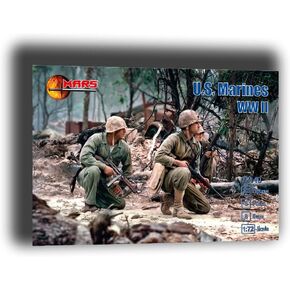 أرقام المريخ 72140 1/72 من مشاة البحرية الأمريكية WW II 32 أرقام / 8 بوصات ، رمادي ، MS72140
