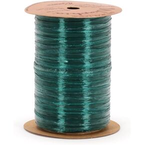 Berwick Offray Hunter Green Pearlized Raffia Ribbon, 1/4'' Wide, 100 Yards