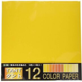 Toyo 068303 Origami Tanto Color Paper, 13.8 inches (35 cm) Square, Yellow, Pack of 12