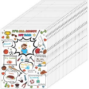 Zoyeven 45 PCS الحرف عيد الأب للأطفال الفصول الدراسية كل شيء عن أبي ملصق حزمة الحزمة يوم مثالي مشروع مخطط ملصق ملصقات تلوين الملصقات أنشطة الفصول الدراسية