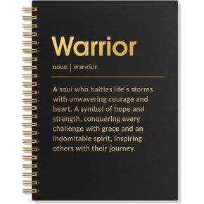 Warrior Definition 80 Sheets 160 Pages Funny Spiral Notebook, Encouragement Gifts for Women Men, Cancer Recovery Gifts, Support Gifts for Her, Cheer Up Journal for Coworker