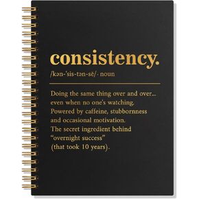Consistency Definition 80 Sheets 160 Pages Funny Spiral Notebook, Inspirational Journal for Women Men, Office Gifts for Coworker Colleague Intern, Thank You Gifts for Entrepreneur