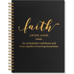 Faith Definition 80 Sheets 160 Pages Funny Spiral Notebook, Inspirational Gifts for Women Men, Cancer Recovery Notebook, New Job Office Gifts for Intern Coworker Colleague