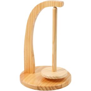 Wooden Magnetic Yarn Holder for Knitting and Crocheting, Rotating Pendulum Yarn Ball Dispenser Stand, Yarn Holder Spinner,Crochet Gift for Knitting Lovers (Walnut Color)