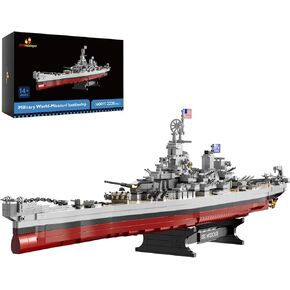 JMBricklayer Toy Battleship Building Set 60011, Classic Creative Military Missouri Battleship Model, Collectible Display Warship Toys for Adults, Christmas Birthday Gifts for 14+Boys,Teens (2228 Pcs)
