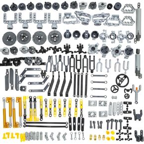 169pcs Technic-Parts Axle-Pin-Connector Compatible with Lego-Technic, Wheels Link Chain Steering Suspension Engine Linear Actuator Shock Absorber MOC-Replacement-Pieces