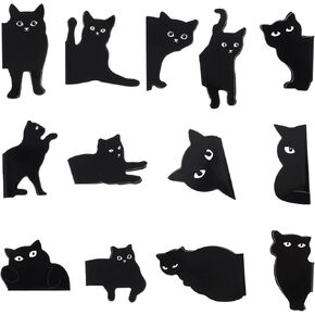 13 PCS أسود Cat Clips Clips متنوعين اللطيف علامات الكتب CAT CLIP