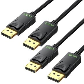 DisplayPort Cable 2-Pack, Short 4K DP to DP Cable 3FT, High Speed Display Port Cord [4K@60Hz,2K@120Hz/165Hz/144Hz] Compatible with Dell Docking Station Gaming Monitor Laptop PC TV Splitter KVM