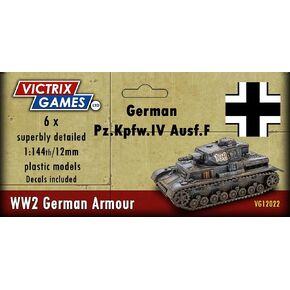 تم تسليم Wargames - 12 مم 1: 144 Scale Panzer IV F Tank Set - 6 دبابات ألمانية WWII مفصلة للغاية مع ورقة لاصق - مثالية للحرارة ، الترباس ، ديوراما التاريخية والمنمنمات الطاولة