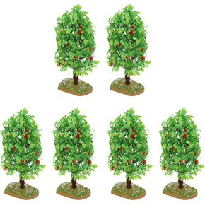 ARTIBETTER 6 Pcs Fruit Tree Model Green Miniature Fruit Tree Mini Fake Tree Micro Landscape Tree Mini Trees for Crafts Architecture Model Tree Flower Self Made Plastic Simulation Tree Child