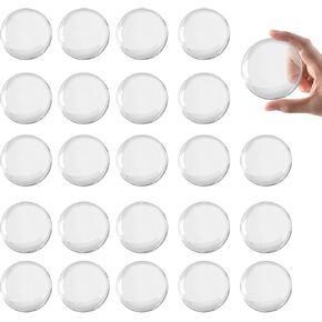 24 Pack 1.57 inch Door Stoppers Wall Protector Reusable Door Bumper with Self Strong Adhesive Rubber Wall Protectors for Stopping Wall Damage Home Office - Transparent