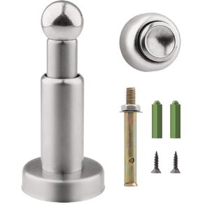 Stainless Steel Magnetic Door Stopper Adjustable Height Magnetic Door Stop with Hardware Hold Your Door Open (Silver)