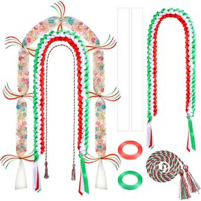 13 Pcs Mexican Graduation Leis Class of 2025 Ribbon Lei Kit with Honor Cord Mexico Handmade Ribbon Garland Mexican Graduation Leis for Grad Ceremony Party Favor