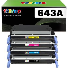 ToBeter Compatible 643A Toner Replacement for HP 643A Q5950A Q5951A Q5952A Q5953A Toner Cartridge for Color 4700 4700dn 4700dtn 4700n Printers, 4 Pack, Black Cyan Magenta Yellow