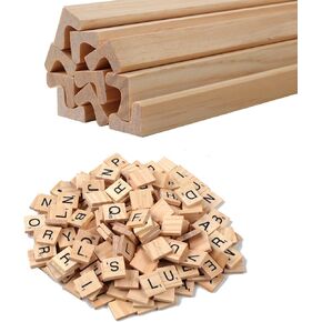 20 Pack Wooden Tile Holders Letter Replacement Racks, Wooden Letter Trays Word Trays for Crafts, Game Stands and Wood Tile Game