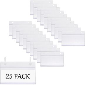 Biaungdo 100 PCS حاملي ملصقات سلة ، ملصق رف الأسلاك الصافية Holde Holde Plastic Display Price حامل علامة علامة مع Double Snقط