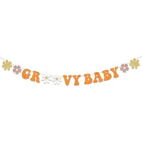 Groovy Retro Hippie Boho Peace Love 70s Baby Shower Banner and Decorations - Party Supplies