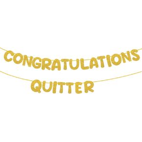 براقة الذهب تهنئة راية Quitter مضحك التقاعد زخارف لافتة الابتعاد لوازم الحفلات إكليل ديكور حفل وداع للنساء والهدايا الهدايا التقاعد ddecorations