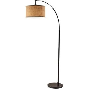 Adesso SL3993-26 Burlap Arc Lamp, ‎14" D x 14" W x 68" H, Antique Bronze
