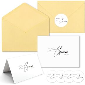 25 PCS Tarjetas de Agradecimiento en Español ، بطاقات الشكر الإسبانية مع الأظرف ، تصميم 4 × 6 بوصة ، شكر الملاحظات على الزفاف ، دش الزفاف ، الأعمال ، استحمام الطفل ، التخرج