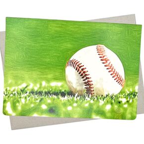 Whitman and Daughter Baseball Greeting Card (1 Premium Card, 5X7 Inches) blank inside for all occasions like birthday, coach thank you, party invitation, graduation or get well - 696