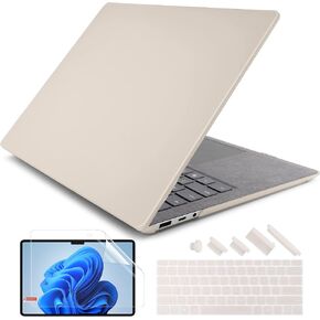 حالة حماية باتياندا الممتازة ل 13.5 بوصة Microsoft Surface Laptop 5 4 3 مع ألكانتارا راحة النخيل - تصميم نحيف مع مقاومة متفوقة وغطاء لوحة المفاتيح وحامي الشاشة ، واضحة بلورية