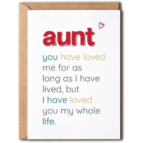 EruditeGifts Aunt You Have Loved - Special Aunt's Day Card - Birthday Card For Aunt - Sentimental Card For Aunt - Meaningful Card For Aunt…