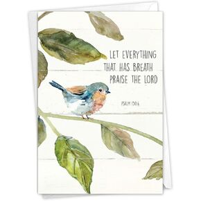 The Best Card Company - Congratulations Greeting Card with Envelope - Beautiful Appreciation, Celebration Card - Scripture Birds C7108ICGG