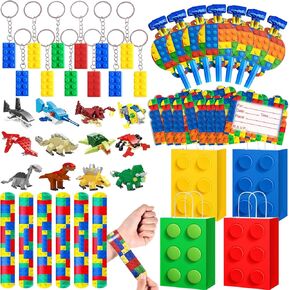 Building Blocks Party Favors, Goodie Bags for Kids Decorations for Birthday Party Supplies