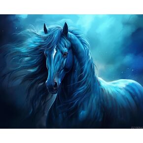 Zuvrdiai Horse Paint بأرقام للبالغين ، واللوحة الزيتية الأكريلية بأرقام أرقام للمبتدئين مع لوحة الحرف الفنية للفرشاة للديكور المنزلي 16 × 20 بوصة