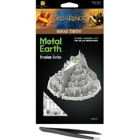 سلسلة السحرات المعدنية Earth Premium Series Lord of the Rings Minas Tirith 3D Metal Model Kit Bundle مع ملاقط