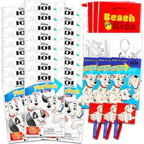 Disney 101 Dalmatians Mini Party Party Favors for Kids - حزمة مع 24 Mini 101 Dalmatians Grab N Go Play مع صفحات التلوين والملصقات والمزيد (101 لوازم حفلة عيد ميلاد Dalmatians)