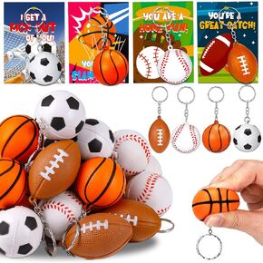 24pcs توتر كرات المفاتيح كرة القدم لكرة القدم حفلة عيد ميلاد الحفلة Goodie Goody حقائب للأطفال