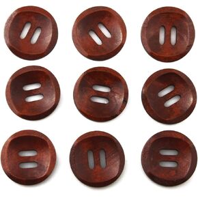 الكل في واحد 30pcs بني 2 أزرار الخشب ذو الشكل النحيل (1-1/6 ")