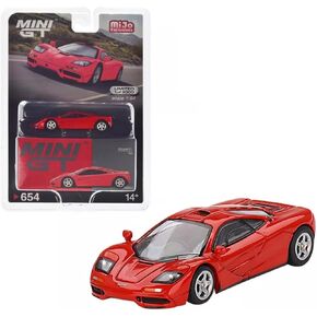 النطاق الحقيقي المنمنمات نموذج سيارة متوافقة مع McLaren F1 Red 1/64 Diecast Model Car MGT00654
